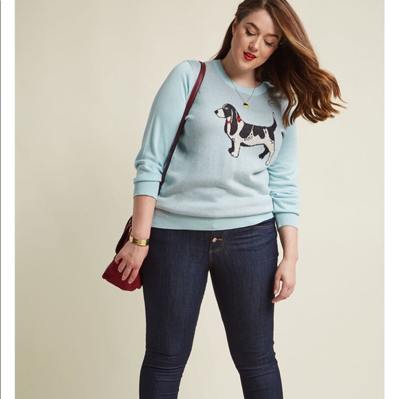 ModCloth puppy dog Bassett hound sweat nwot - Picture 2 of 2